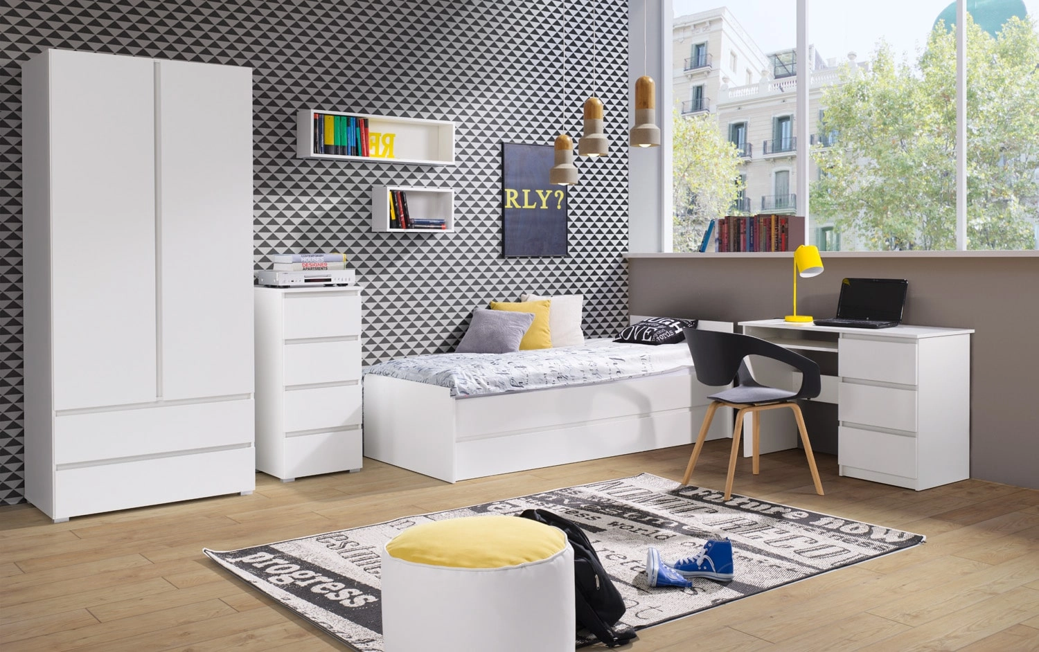 Łóżko Aversa z ramą drewnianą na materac 80cm Łóżko Aversa z ramą drewnianą na materac 80cm